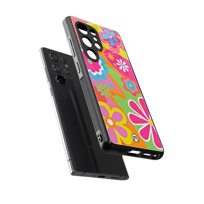 nostalgic wildflower y2k back phone cover | glass case for samsung galaxy s25 ultra