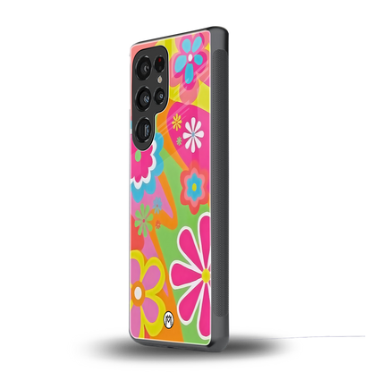 nostalgic wildflower y2k back phone cover | glass case for samsung galaxy s25 ultra