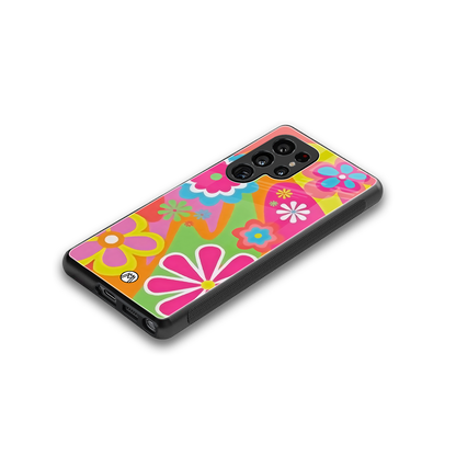 nostalgic wildflower y2k back phone cover | glass case for samsung galaxy s25 ultra