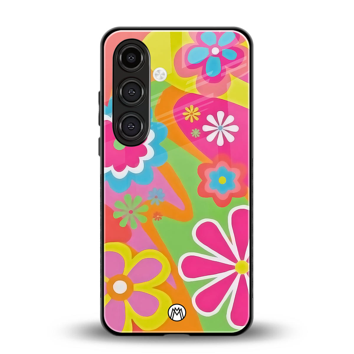 nostalgic wildflower y2k back phone cover | glass case for samsung galaxy s24 plus