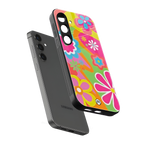 nostalgic wildflower y2k back phone cover | glass case for samsung galaxy s24 plus
