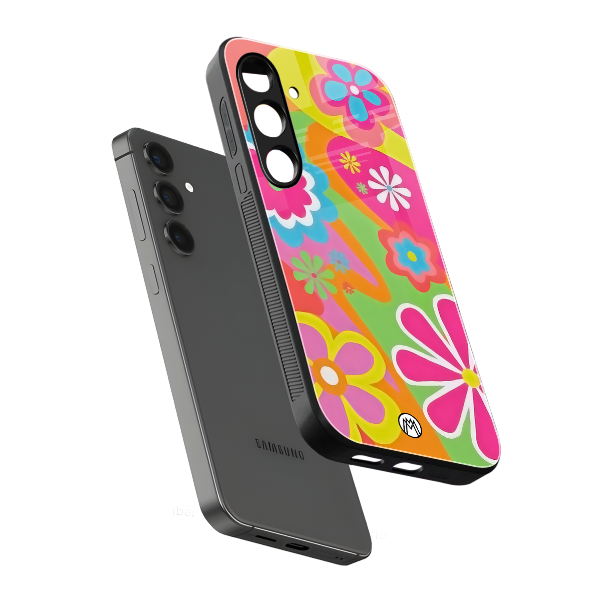 nostalgic wildflower y2k back phone cover | glass case for samsung galaxy s24 plus