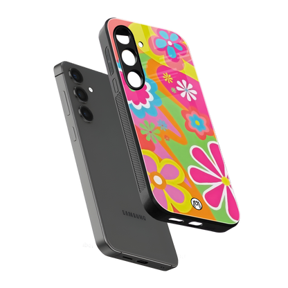 nostalgic wildflower y2k back phone cover | glass case for samsung galaxy s24 fe