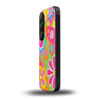 nostalgic wildflower y2k back phone cover | glass case for samsung galaxy s25 plus