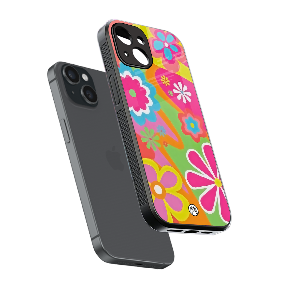 nostalgic wildflower y2k back phone cover | glass case for iphone 15