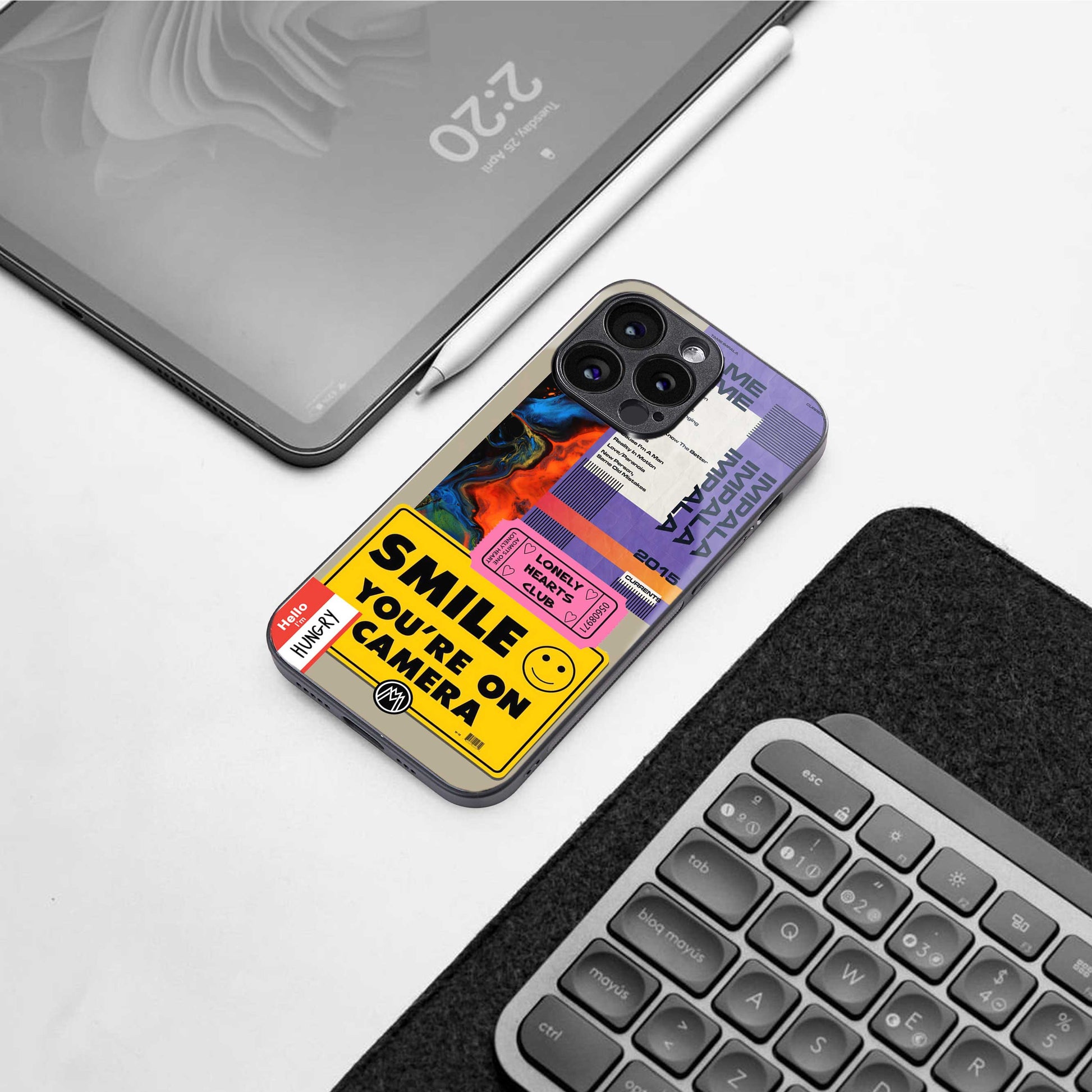 nostalgic stickers back phone cover | glass case for iphone 13 pro max