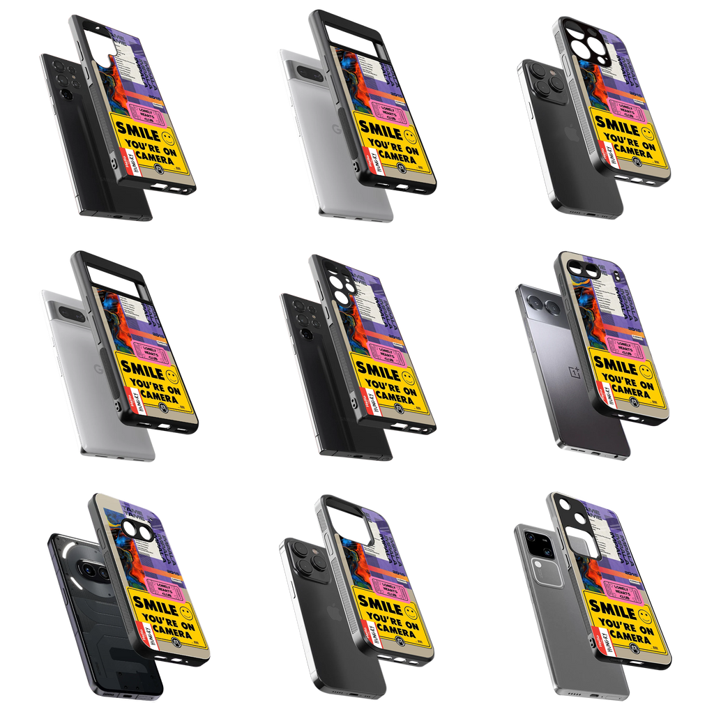 Durable Glass Back Mobile Case for iPhone, Samsung, OnePlus, Google Pixel, Redmi, Vivo, Oppo