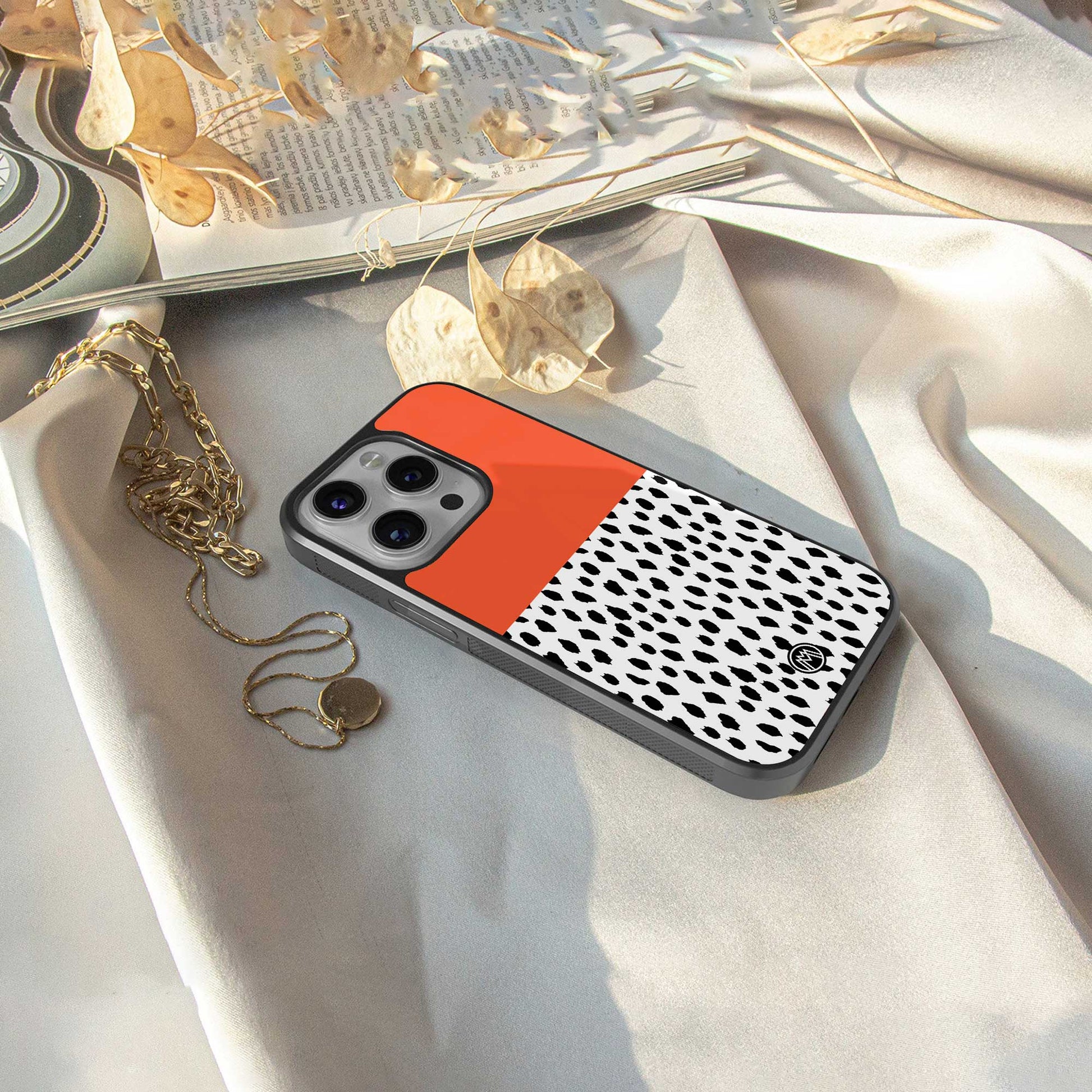 nostalgic tangerine back phone cover | glass case for iphone 13 pro max