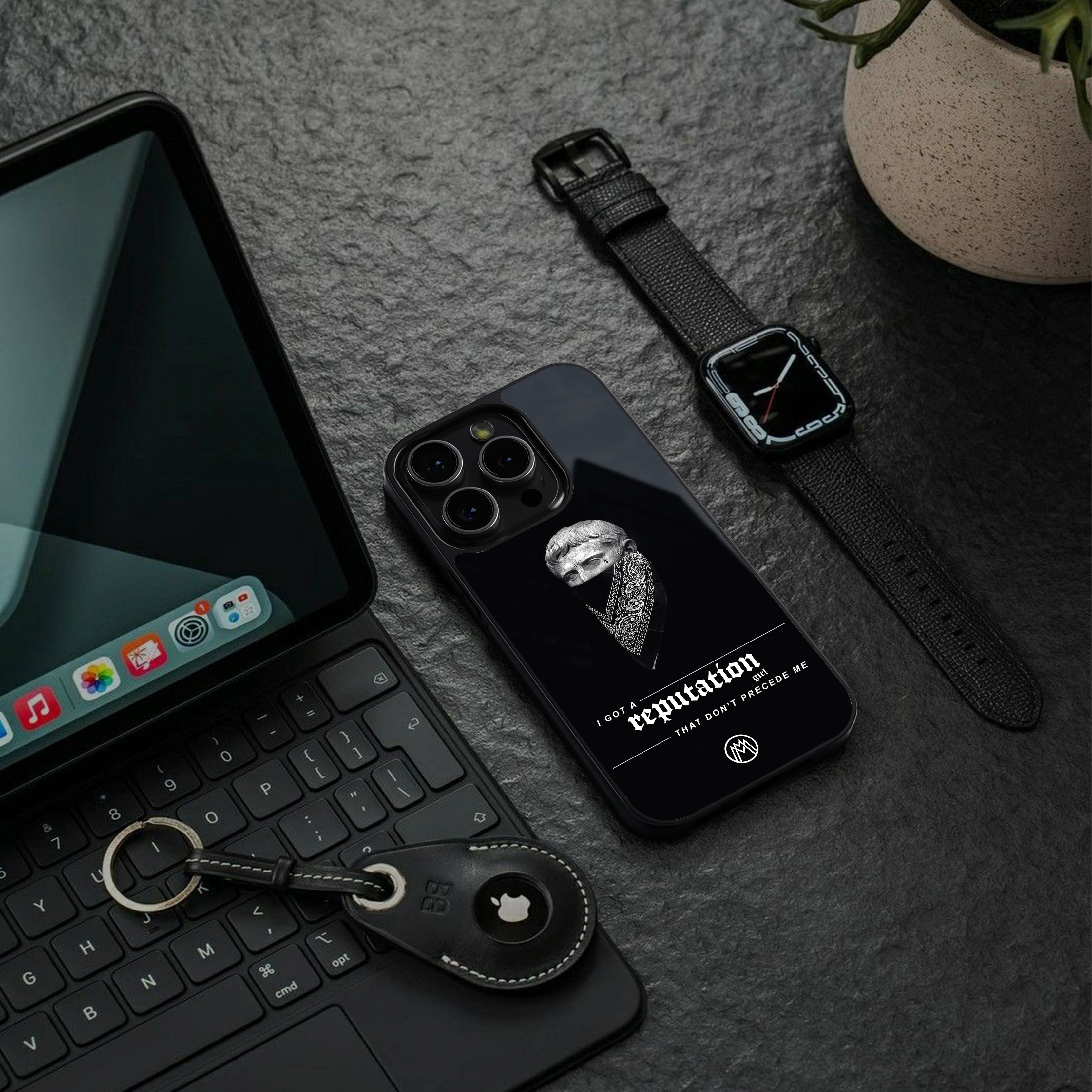 notorious back phone cover | glass case for iphone 15 plus