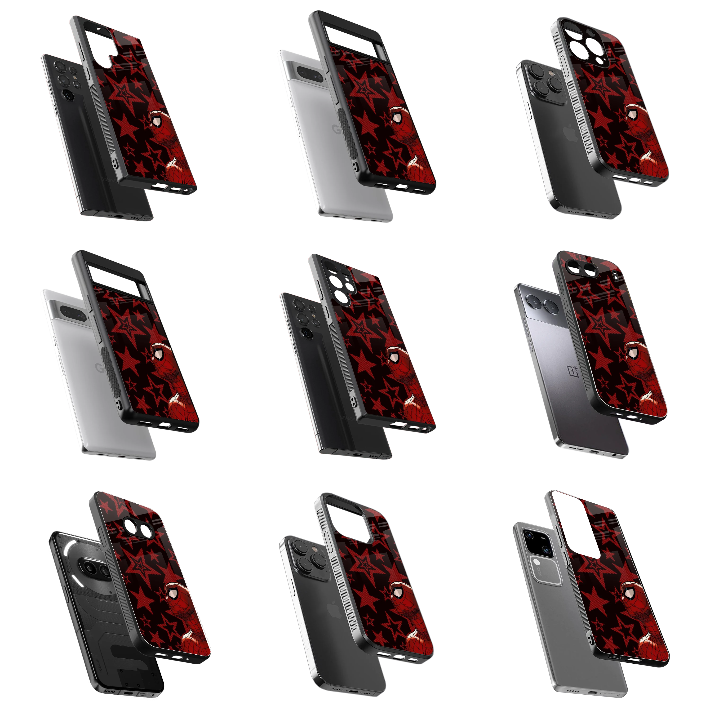 Durable Glass Back Mobile Case for iPhone, Samsung, OnePlus, Google Pixel, Redmi, Vivo, Oppo