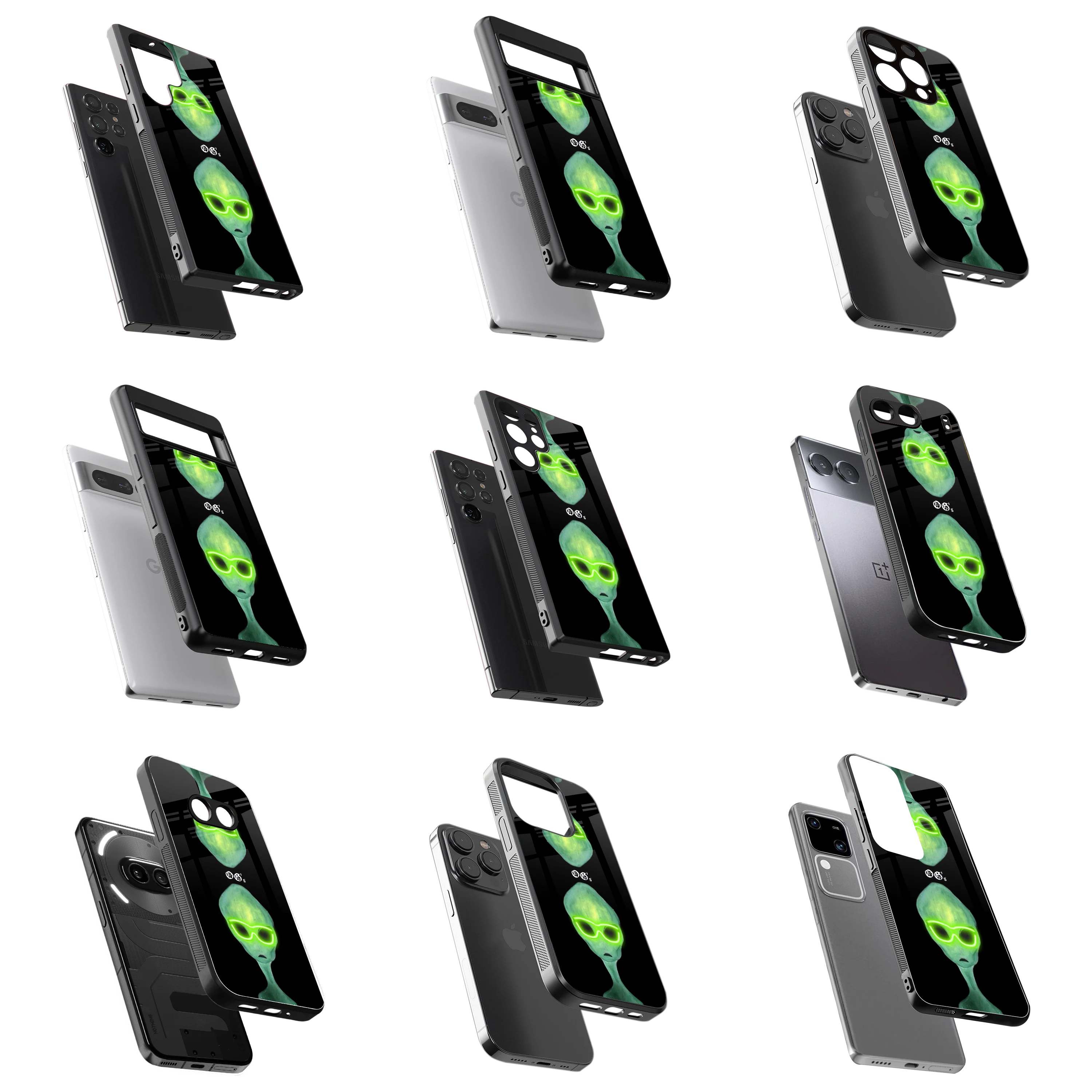 Durable Glass Back Mobile Case for iPhone, Samsung, OnePlus, Google Pixel, Redmi, Vivo, Oppo