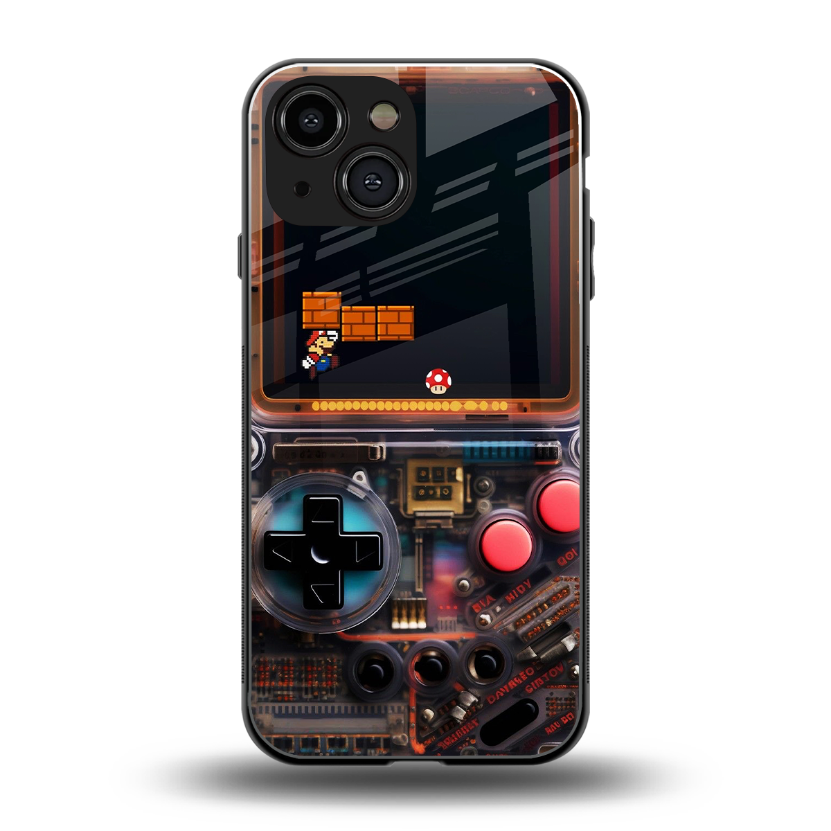 og gameboy back phone cover | glass case for iphone 13 mini