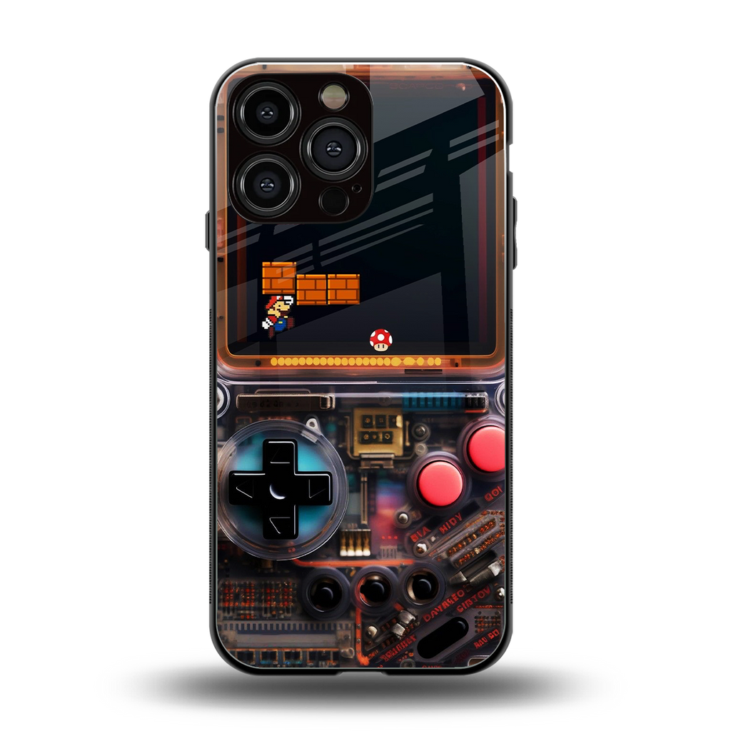 og gameboy back phone cover | glass case for iphone 14 pro max
