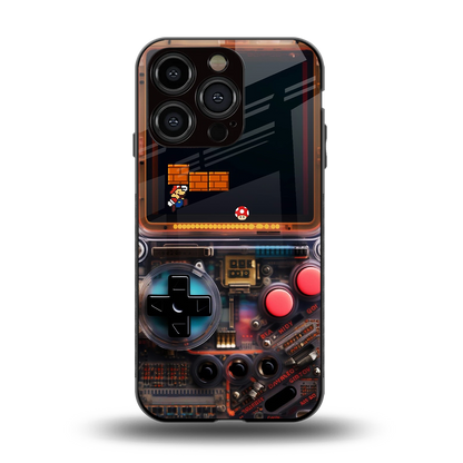 og gameboy back phone cover | glass case for iphone 15 pro