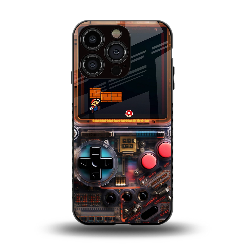 og gameboy back phone cover | glass case for iphone 14 pro