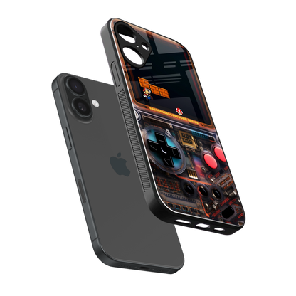 og gameboy back phone cover | glass case for iphone 16 plus