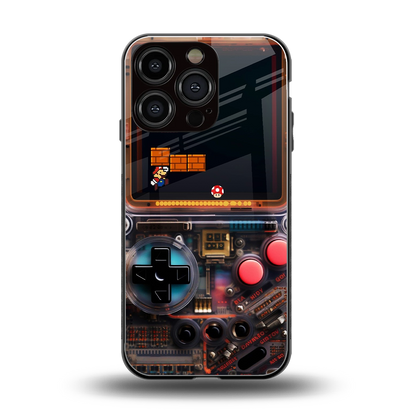 og gameboy back phone cover | glass case for iphone 16 pro