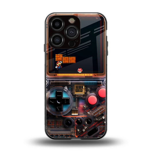 og gameboy back phone cover | glass case for iphone 16 pro