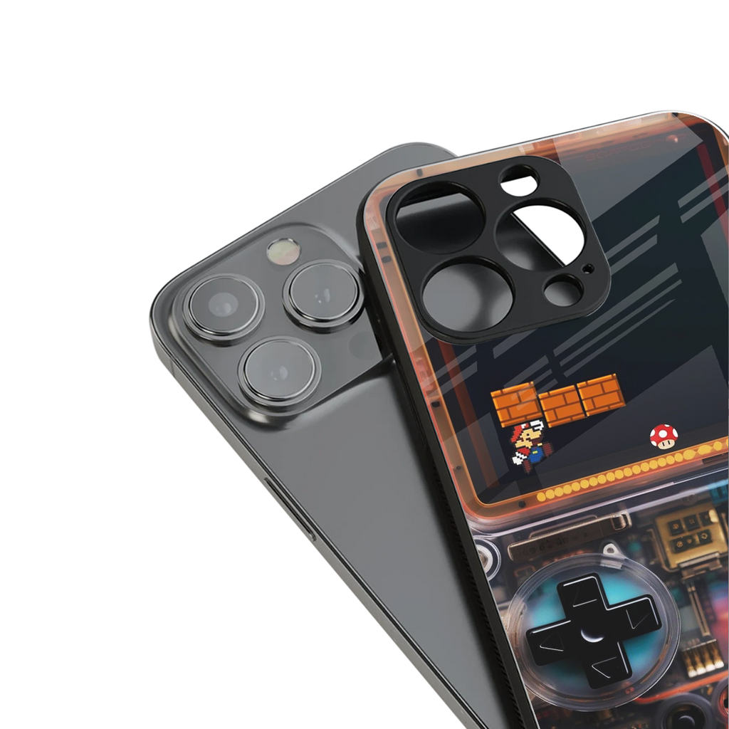 og gameboy back phone cover | glass case for iphone 14 pro max