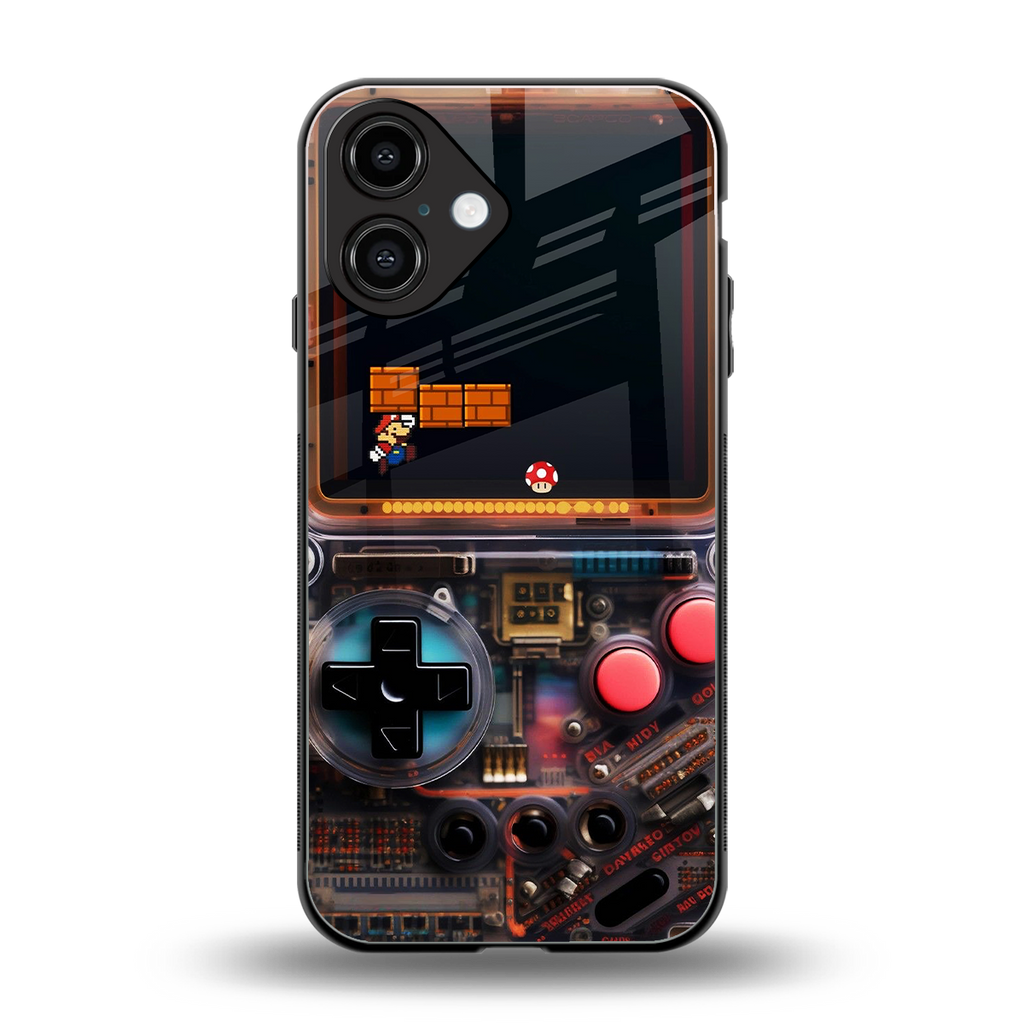 og gameboy back phone cover | glass case for iphone 16