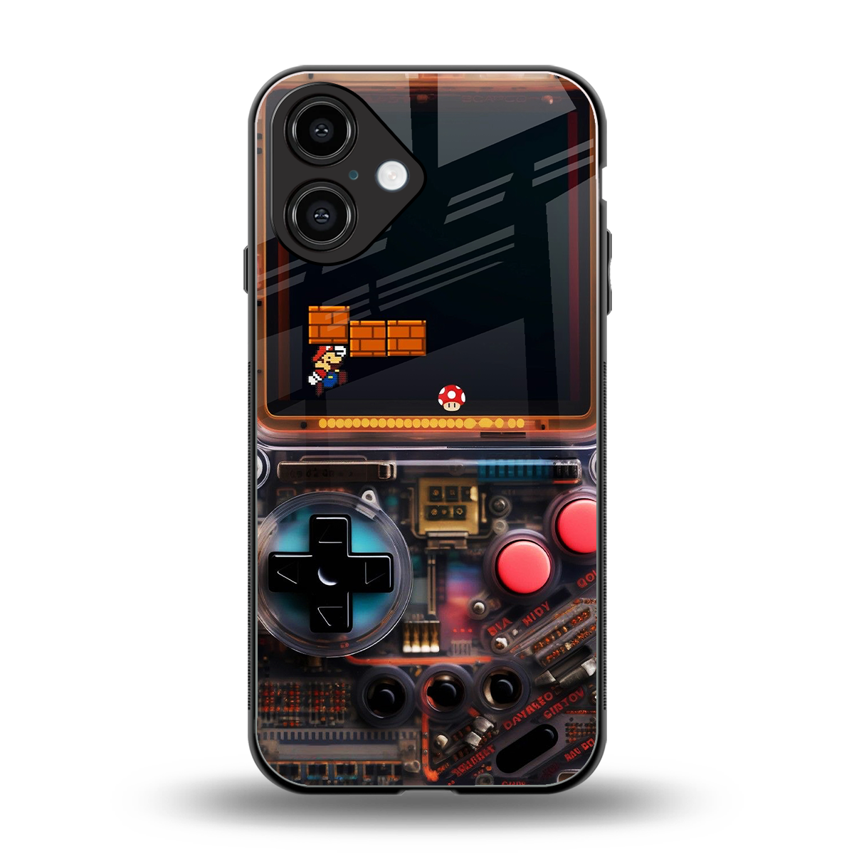 og gameboy back phone cover | glass case for iphone 16
