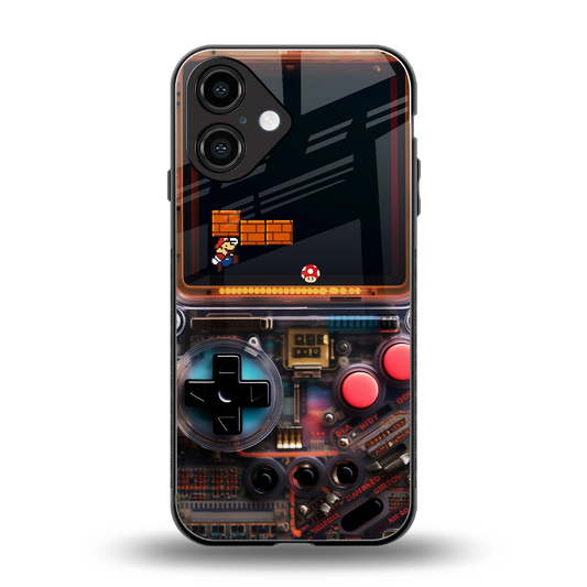 og gameboy back phone cover | glass case for iphone 16
