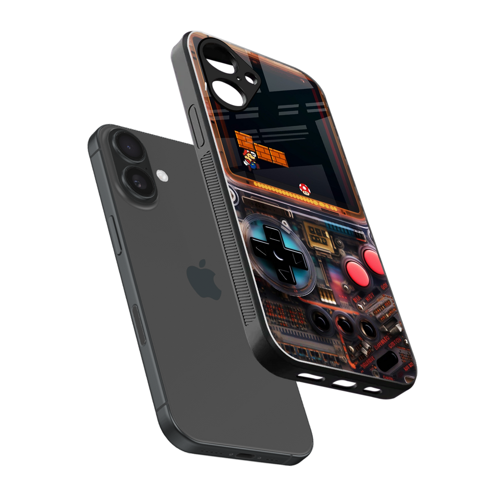 og gameboy back phone cover | glass case for iphone 16