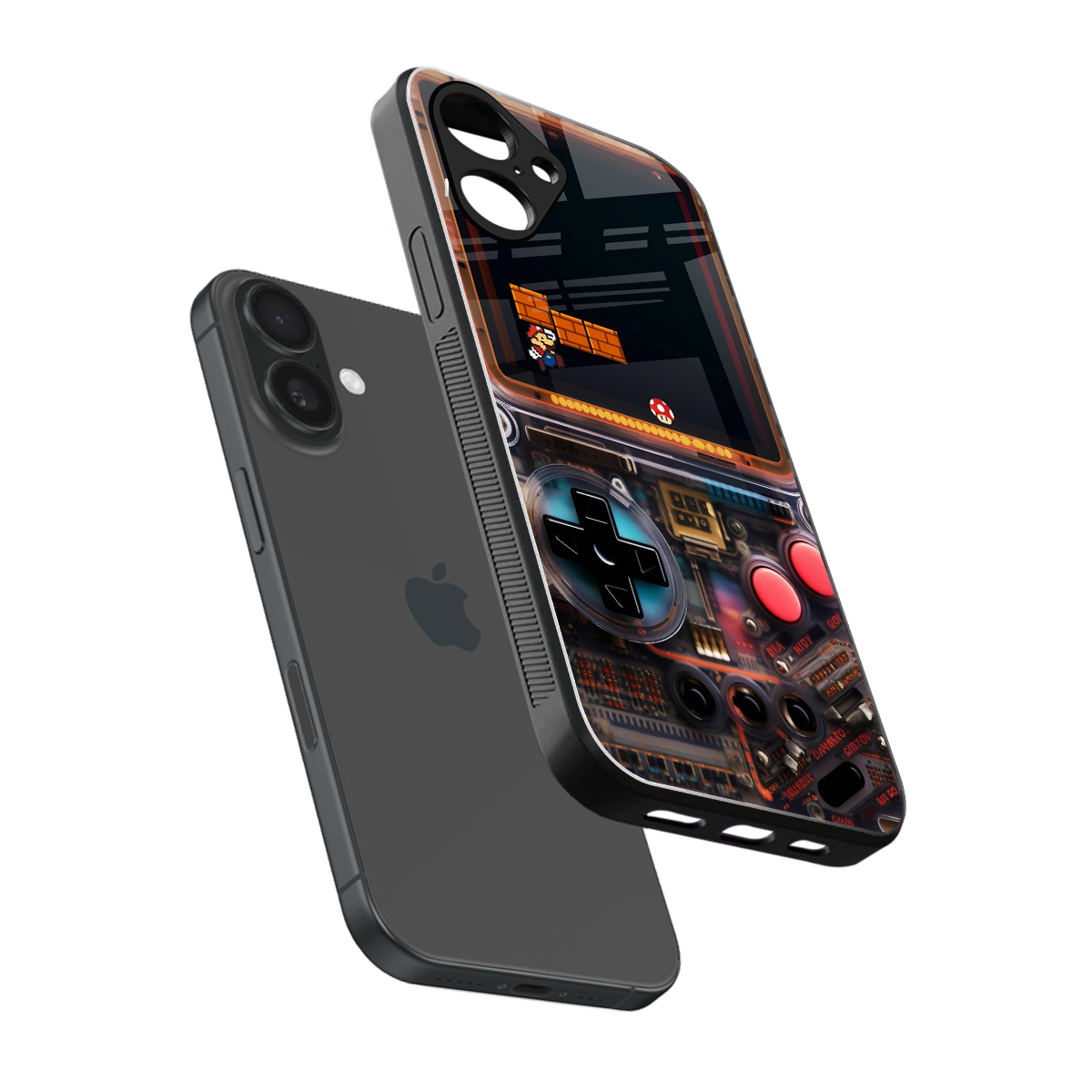 og gameboy back phone cover | glass case for iphone 16