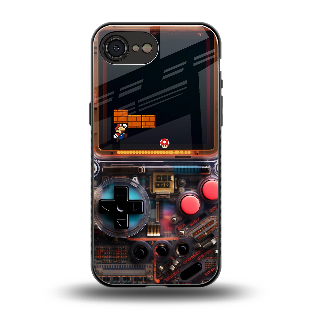 og gameboy back phone cover | glass case for iphone 16e