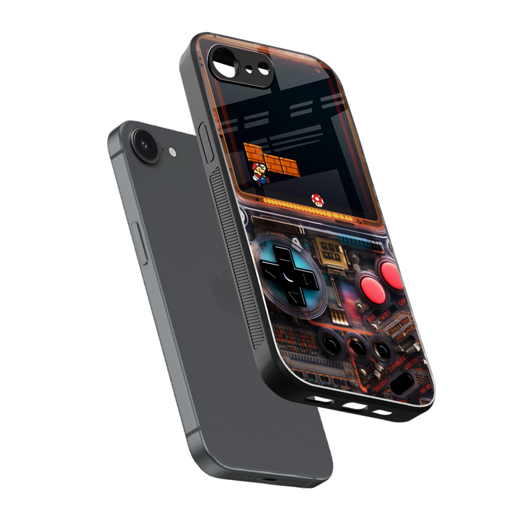 og gameboy back phone cover | glass case for iphone 16e