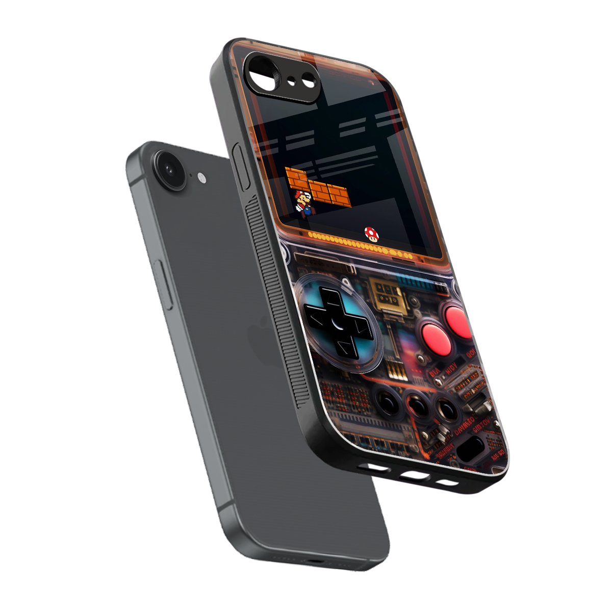 og gameboy back phone cover | glass case for iphone 16e