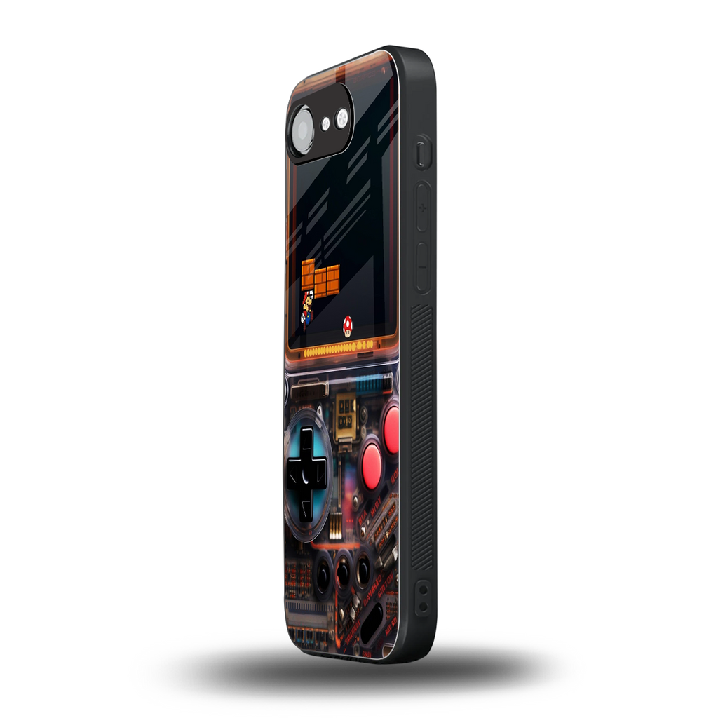 og gameboy back phone cover | glass case for iphone 16e