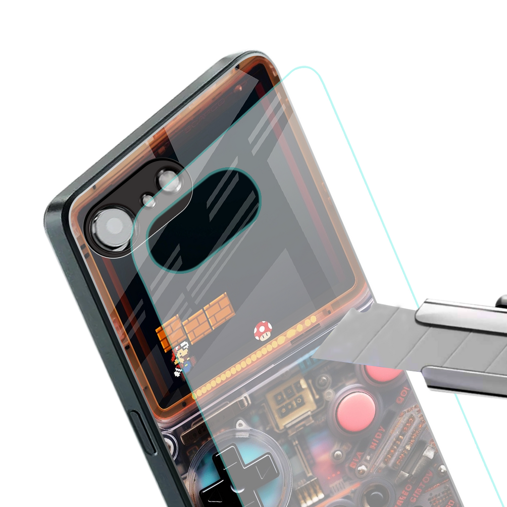 og gameboy back phone cover | glass case for iphone 16e