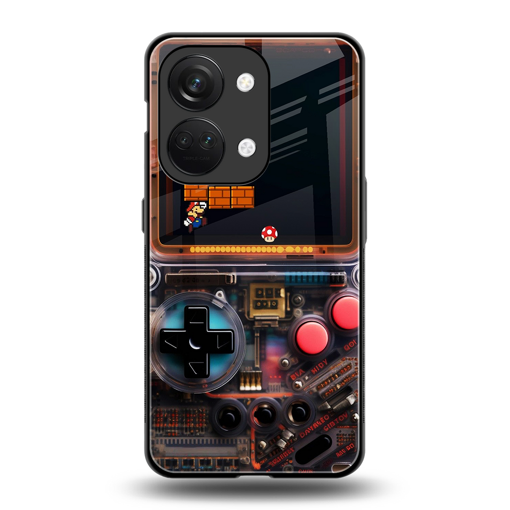 og gameboy back phone cover | glass case for oneplus nord 3