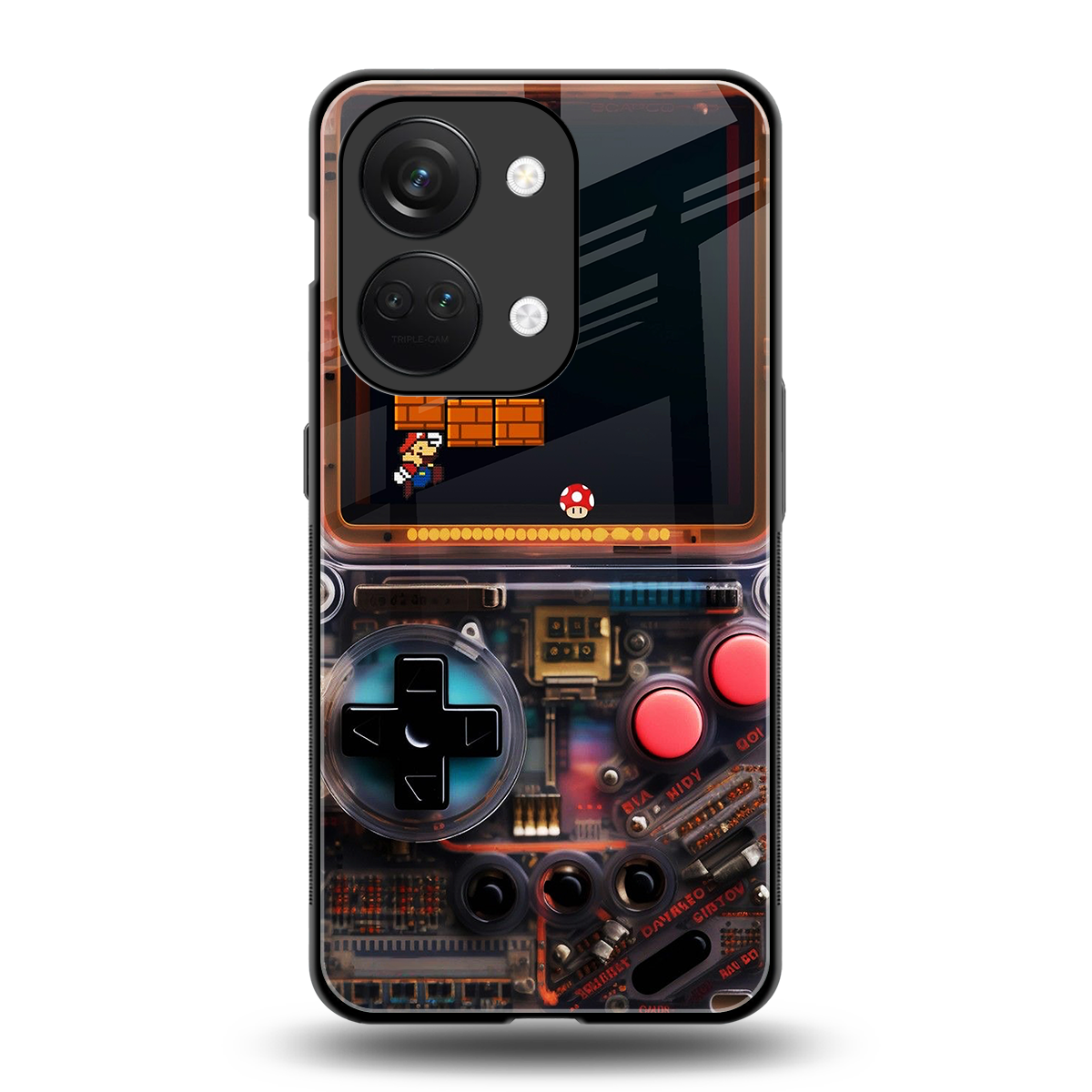 og gameboy back phone cover | glass case for oneplus nord 3
