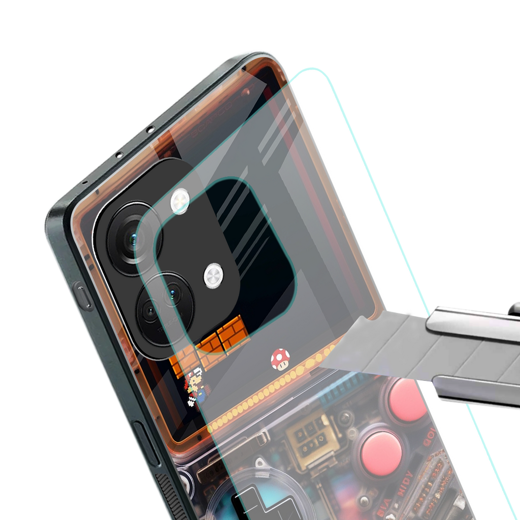 og gameboy back phone cover | glass case for oneplus nord 3