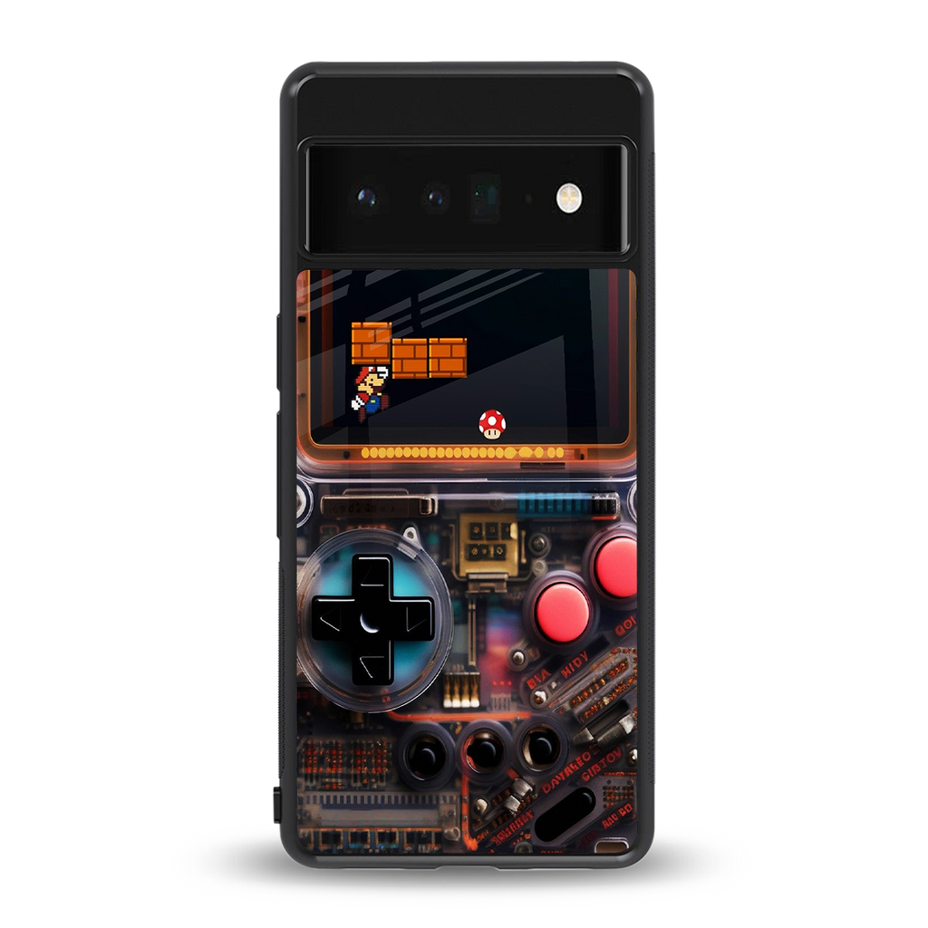 og gameboy back phone cover | glass case for google pixel 6 pro