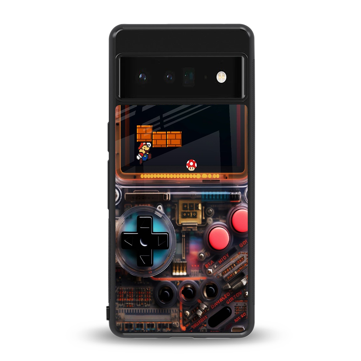 og gameboy back phone cover | glass case for google pixel 6 pro