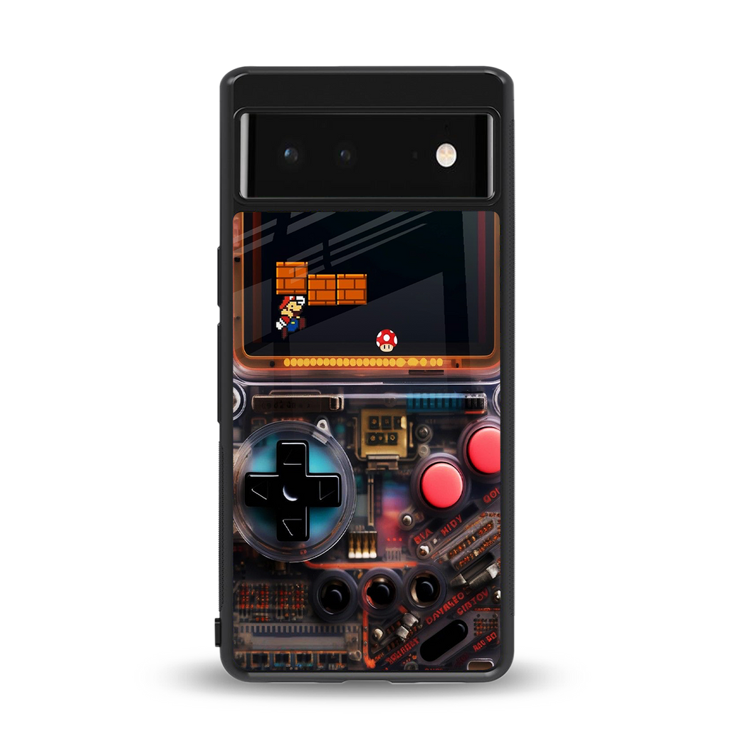 og gameboy back phone cover | glass case for google pixel 6
