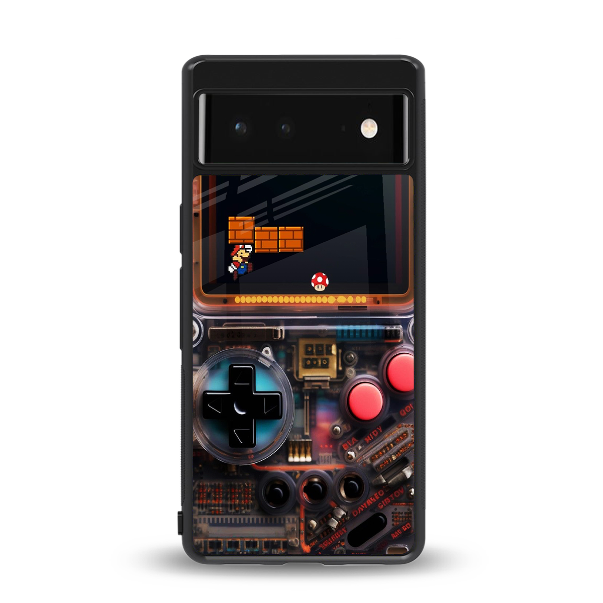 og gameboy back phone cover | glass case for Google Pixel 6A
