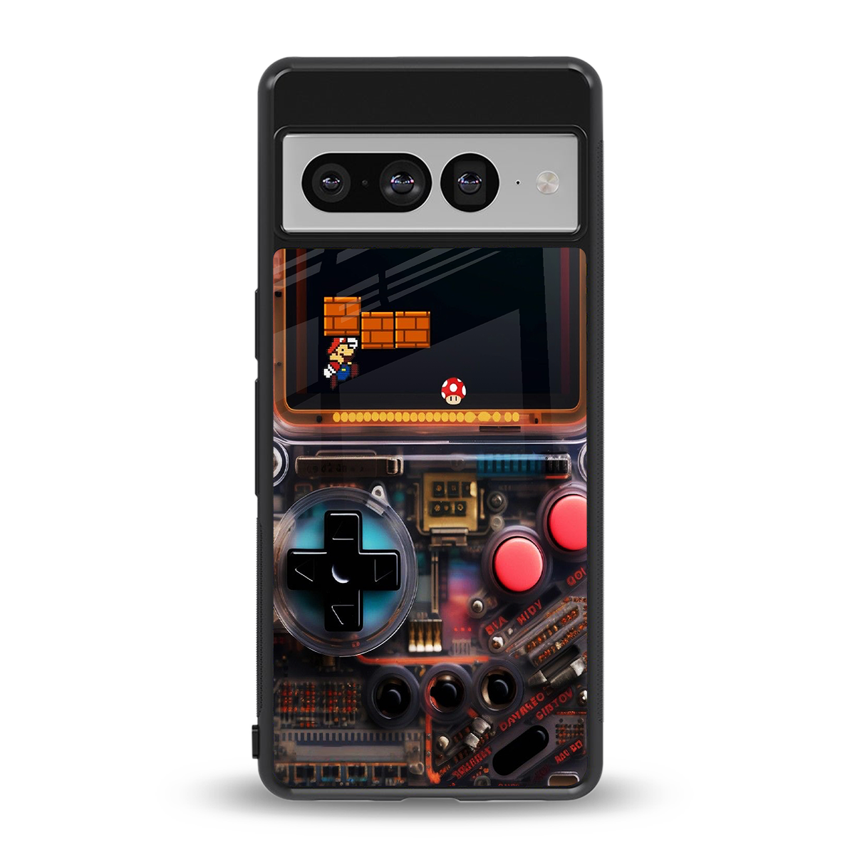 og gameboy back phone cover | glass case for google pixel 7 pro