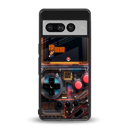 og gameboy back phone cover | glass case for google pixel 7 pro