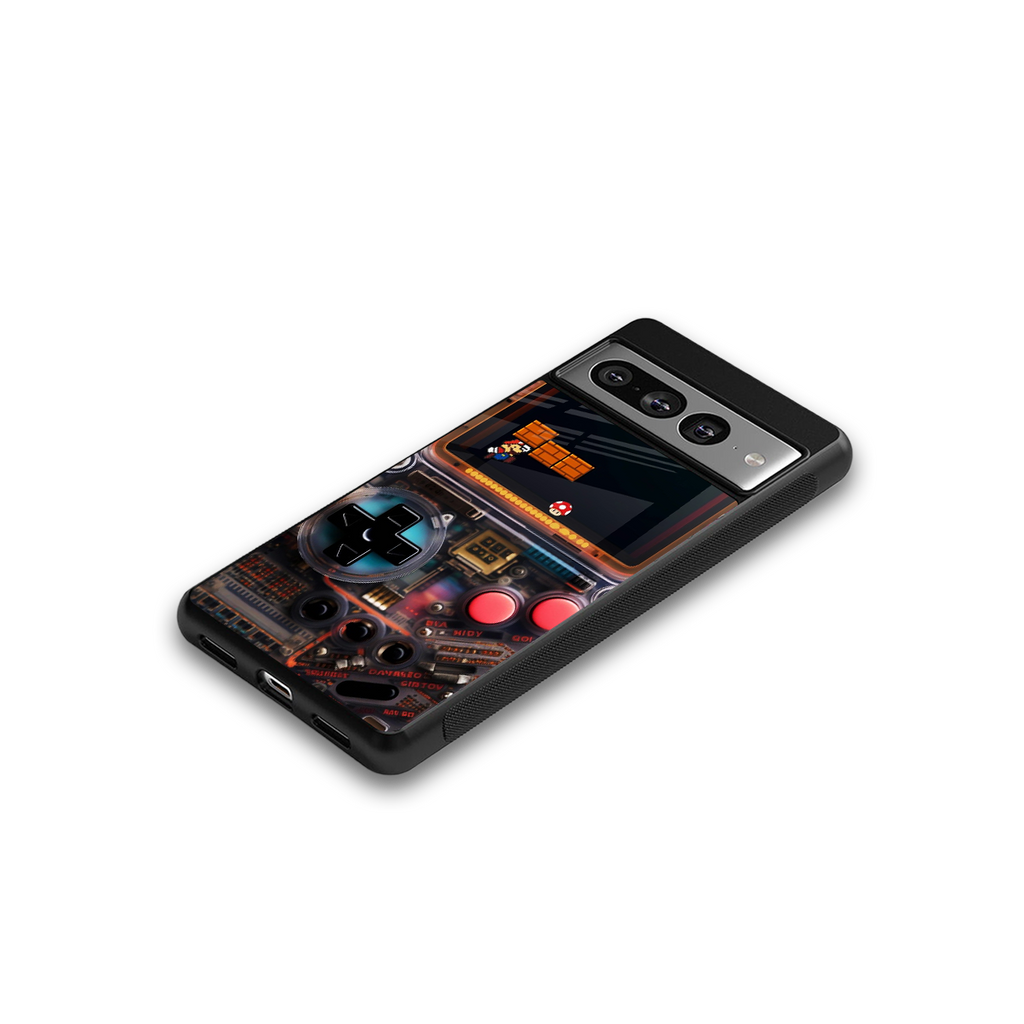 og gameboy back phone cover | glass case for google pixel 7 pro