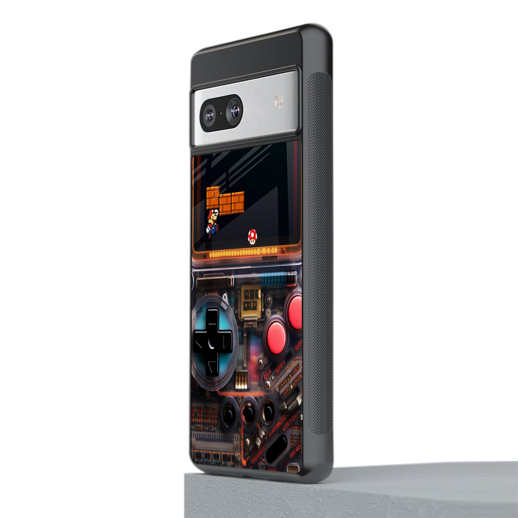 og gameboy back phone cover | glass case for Google Pixel 7A