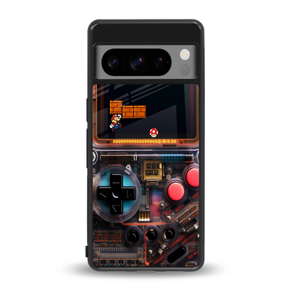 og gameboy back phone cover | glass case for google pixel 8 pro