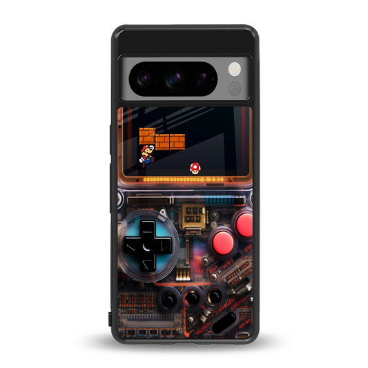 og gameboy back phone cover | glass case for google pixel 8 pro