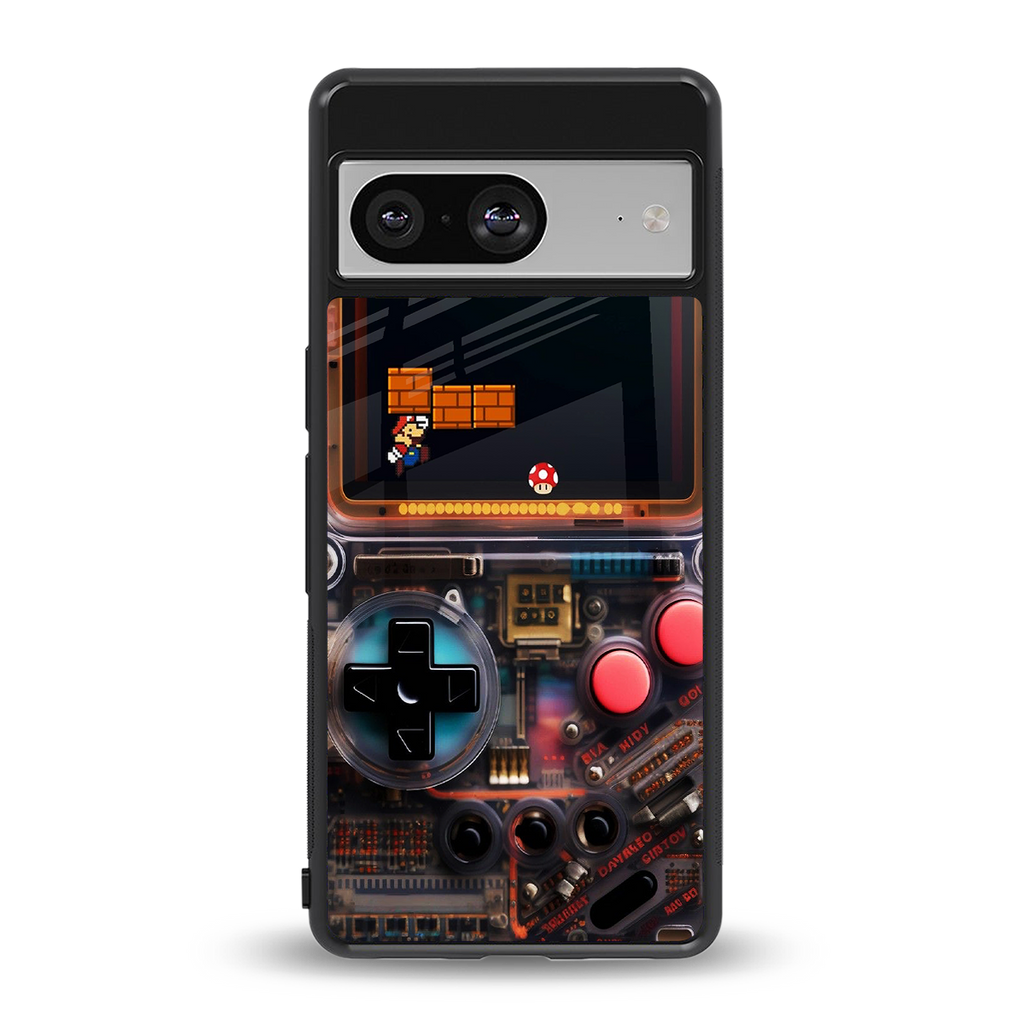 og gameboy back phone cover | glass case for Google Pixel 8