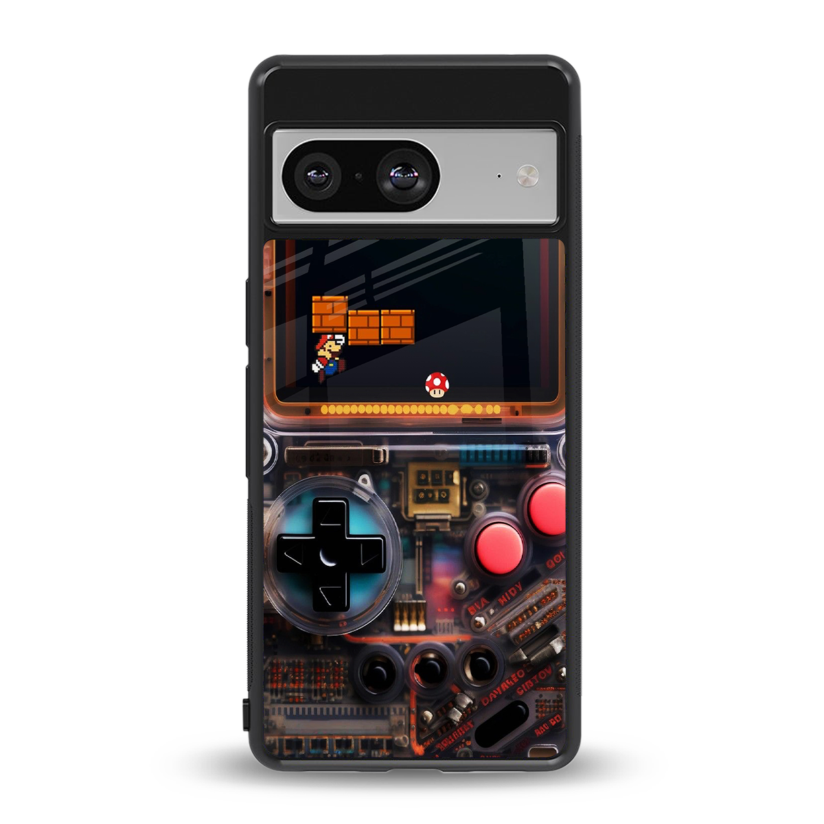 og gameboy back phone cover | glass case for Google Pixel 8