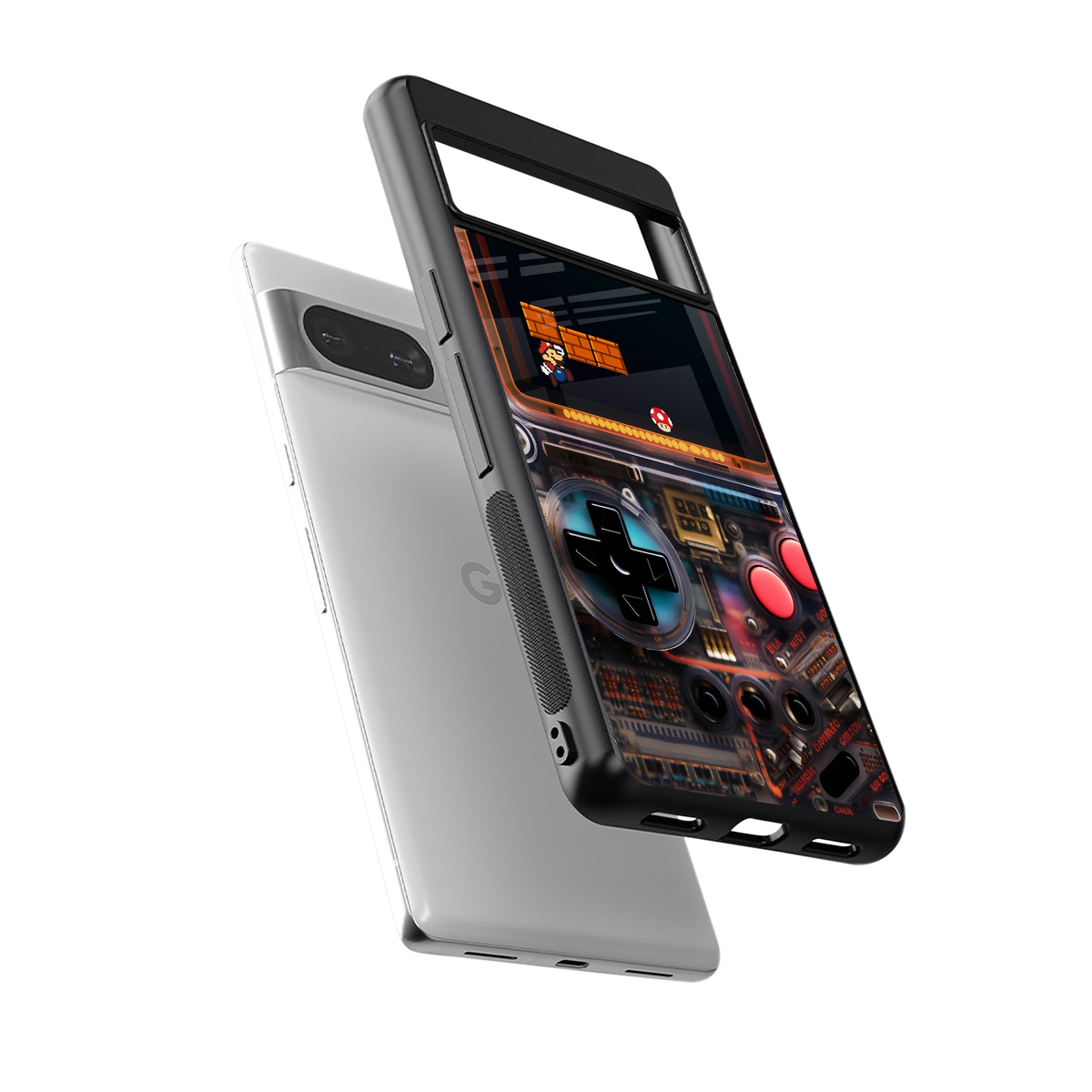 og gameboy back phone cover | glass case for Google Pixel 8