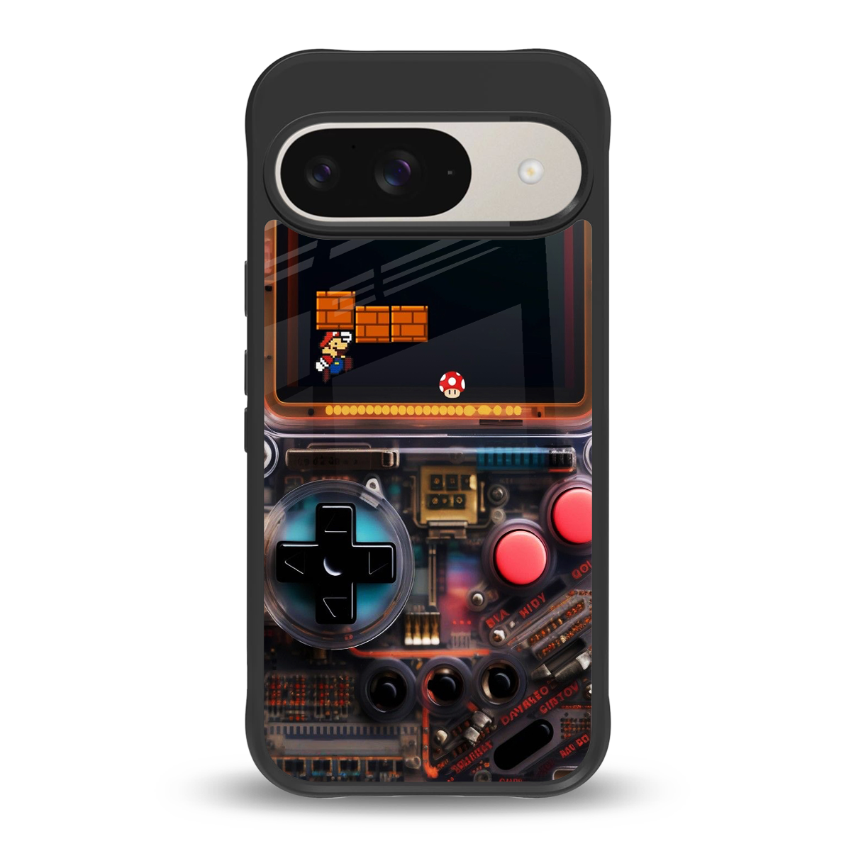og gameboy back phone cover | glass case for google pixel 9